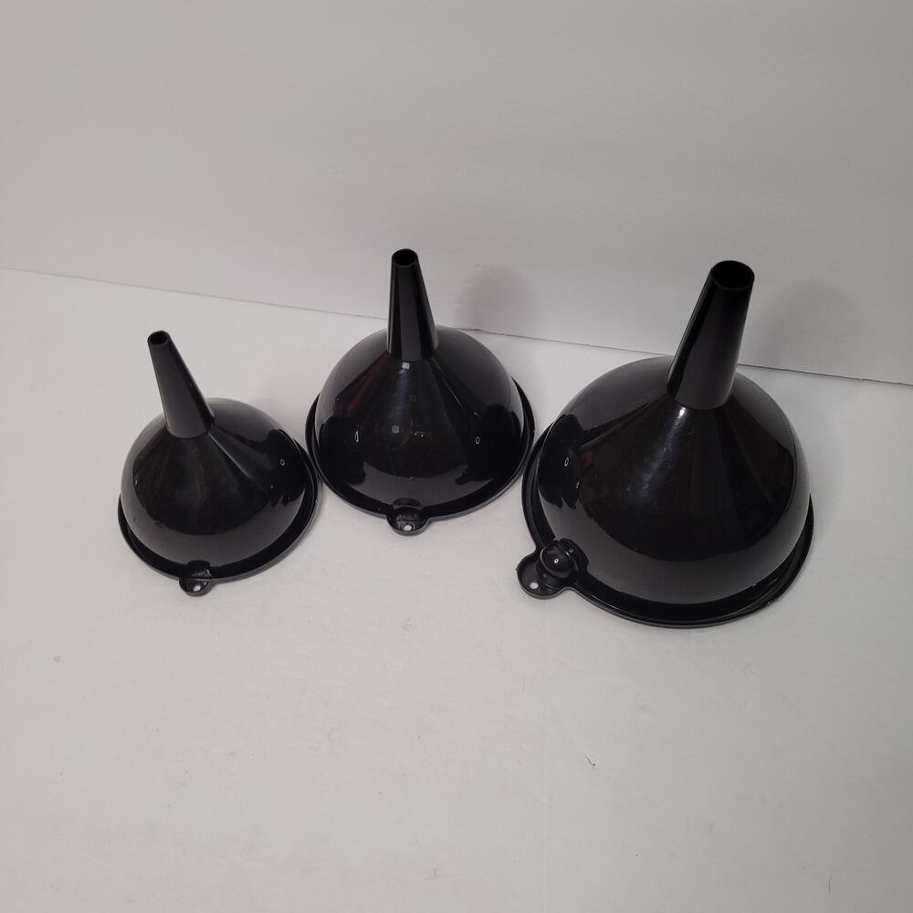 Set of Three Black Funnels